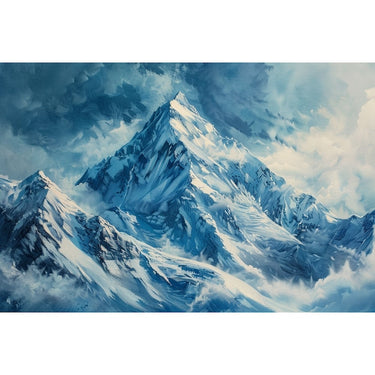 Peinture Montagne Enneigée